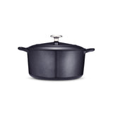 80131/038DS - FOUR HOLLANDAIS COUVERT DE 5,5 QT - FONTE - S1000 - PE - BLEU FONCÉ - BOUTON SS - GOURMET