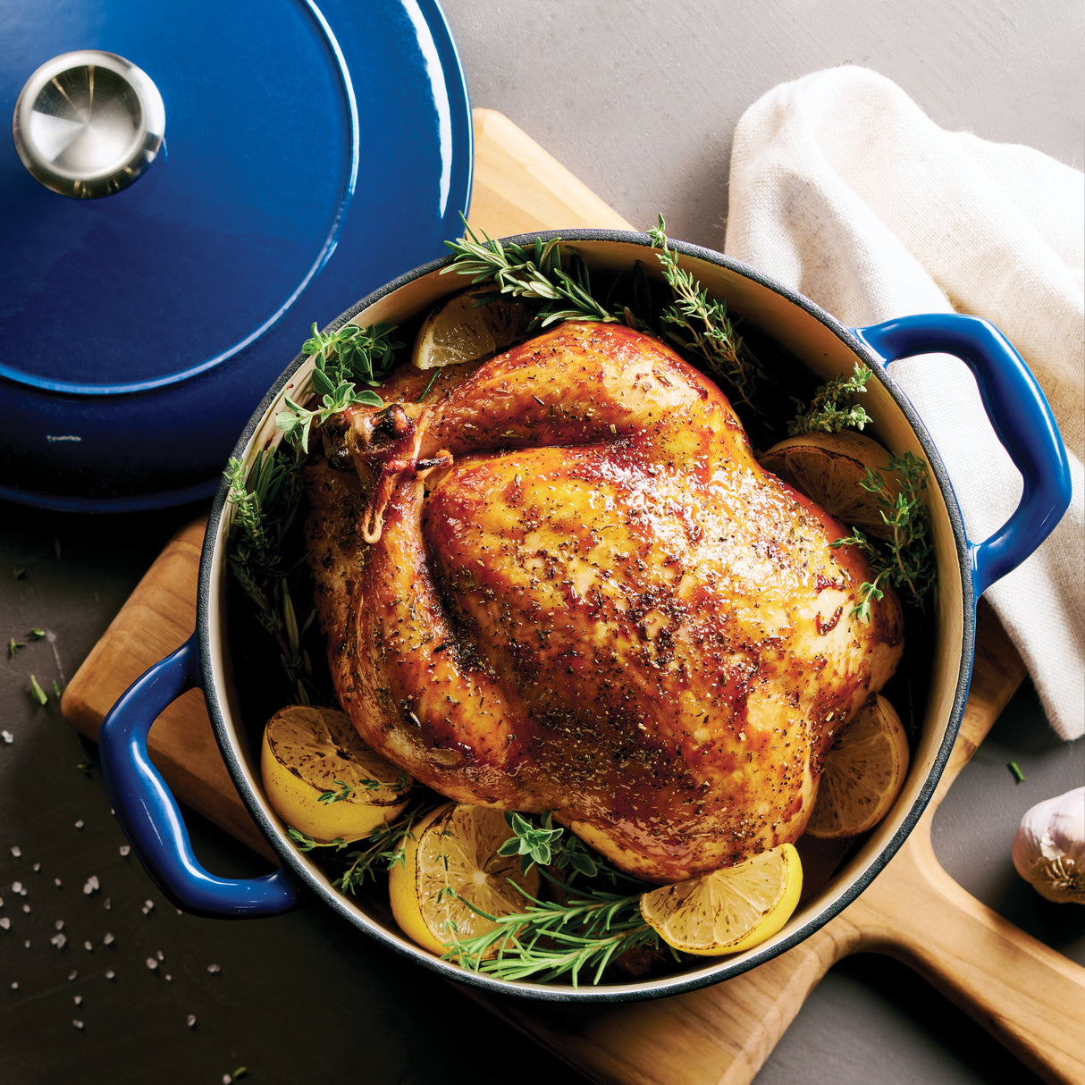 Bestow 5.5 Quart Enameled Cast Iron Covered Round Dutch Oven