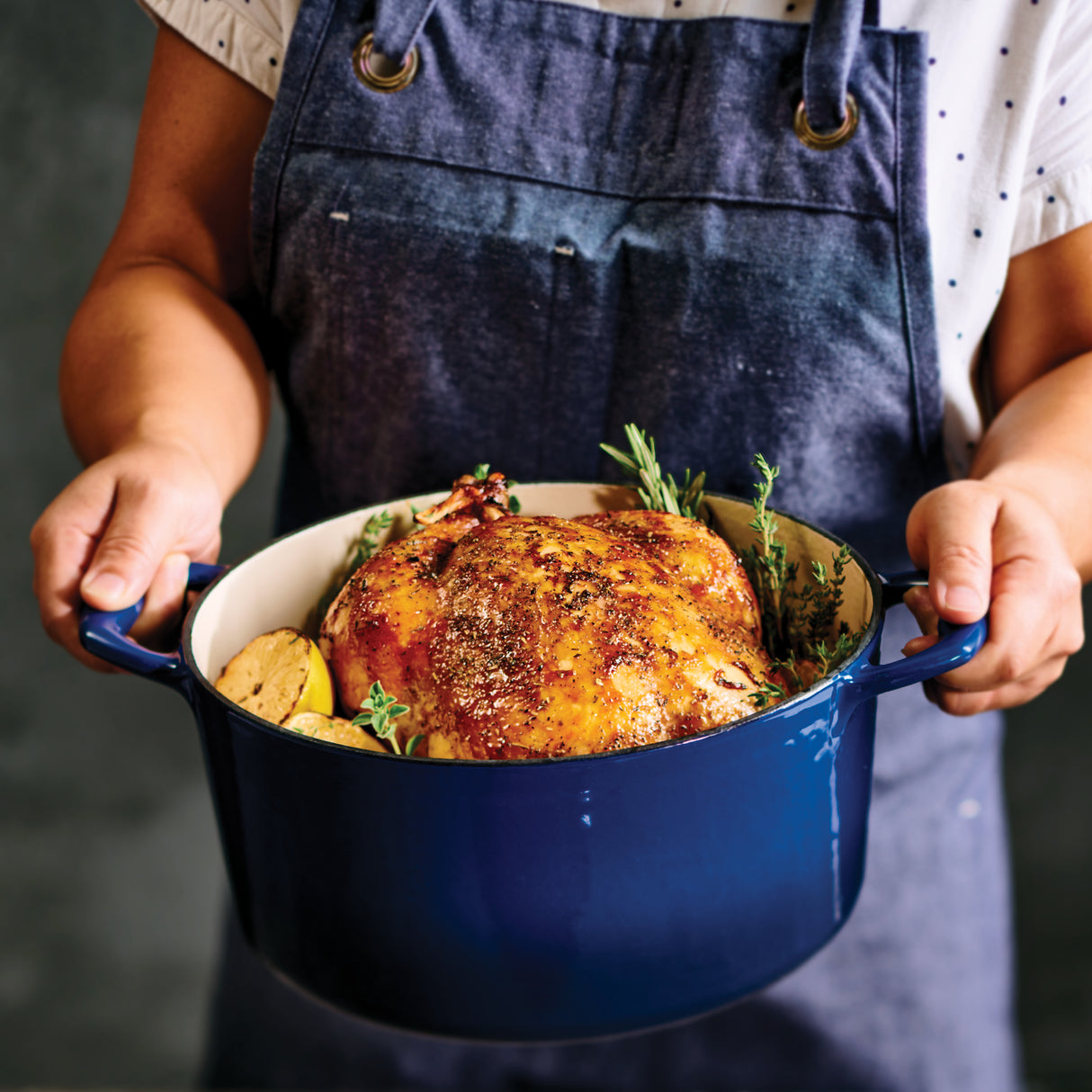 Bestow 5.5 Quart Enameled Cast Iron Covered Round Dutch Oven