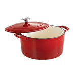 Bestow 6.5 Qt Enameled Cast-Iron  Covered Round Dutch Oven - Gradated Red