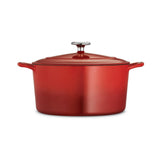 Bestow 6.5 Qt Enameled Cast-Iron  Covered Round Dutch Oven - Gradated Red