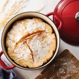 Bestow 6.5 Qt Enameled Cast-Iron  Covered Round Dutch Oven - Gradated Red