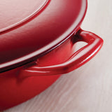 Bestow 6.5 Qt Enameled Cast-Iron  Covered Round Dutch Oven - Gradated Red