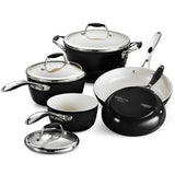 8 Piece Ceramic Cookware Set - Black