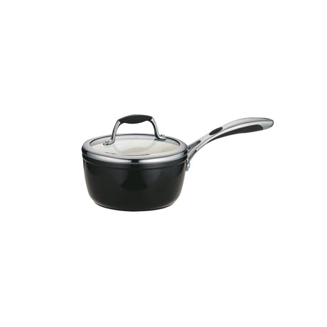 Ceramic Covered Sauce Pan - Black