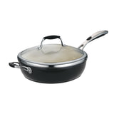 11 in Ceramic Covered Deep Skillet - Black