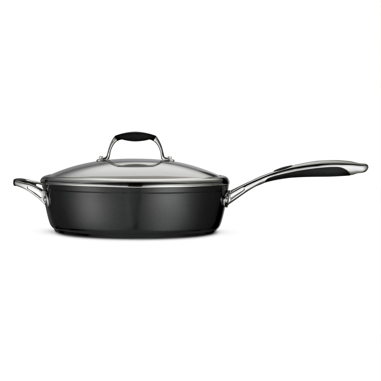 11 in Ceramic Covered Deep Skillet - Black