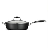 11 in Ceramic Covered Deep Skillet - Black