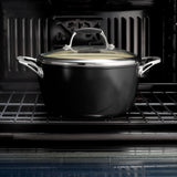 11 in Ceramic Covered Deep Skillet - Black