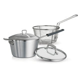 Friteuse professionnelle antiadhésive en aluminium de 5,5 litres avec couvercle Fusion - Satin
