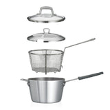 Friteuse professionnelle antiadhésive en aluminium de 5,5 litres avec couvercle Fusion - Satin