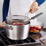 Friteuse professionnelle antiadhésive en aluminium de 5,5 litres avec couvercle Fusion - Satin