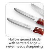 Porterhouse 4 Piece Steak Knife Set - Rounded