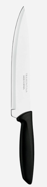 7" Chef's Knife Plenus Cutlery Stainless Steel Black Polypropylene Handle