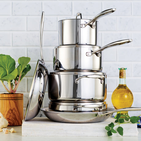 Batterie de cuisine 10 pièces - Induction en acier inoxydable à triple revêtement - Sea - Gourmet
