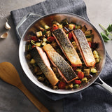 12 Inch Tri-Ply Clad Stainless Steel Fry Pan with Helper Handle