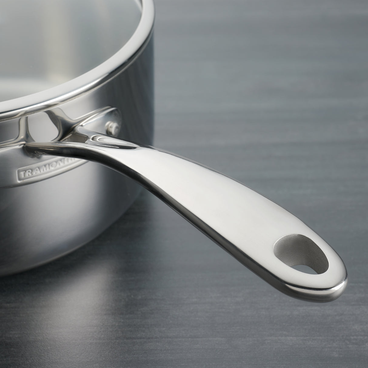 Tri-Ply Clad Covered Stainless Steel Covered Sauce Pan - Glass Lid