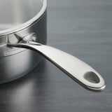 Tri-Ply Clad Covered Stainless Steel Covered Sauce Pan - Glass Lid