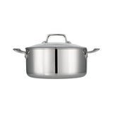 Tri-Ply Clad 5 Quart Stainless Steel Covered Dutch Oven - Glass Lid