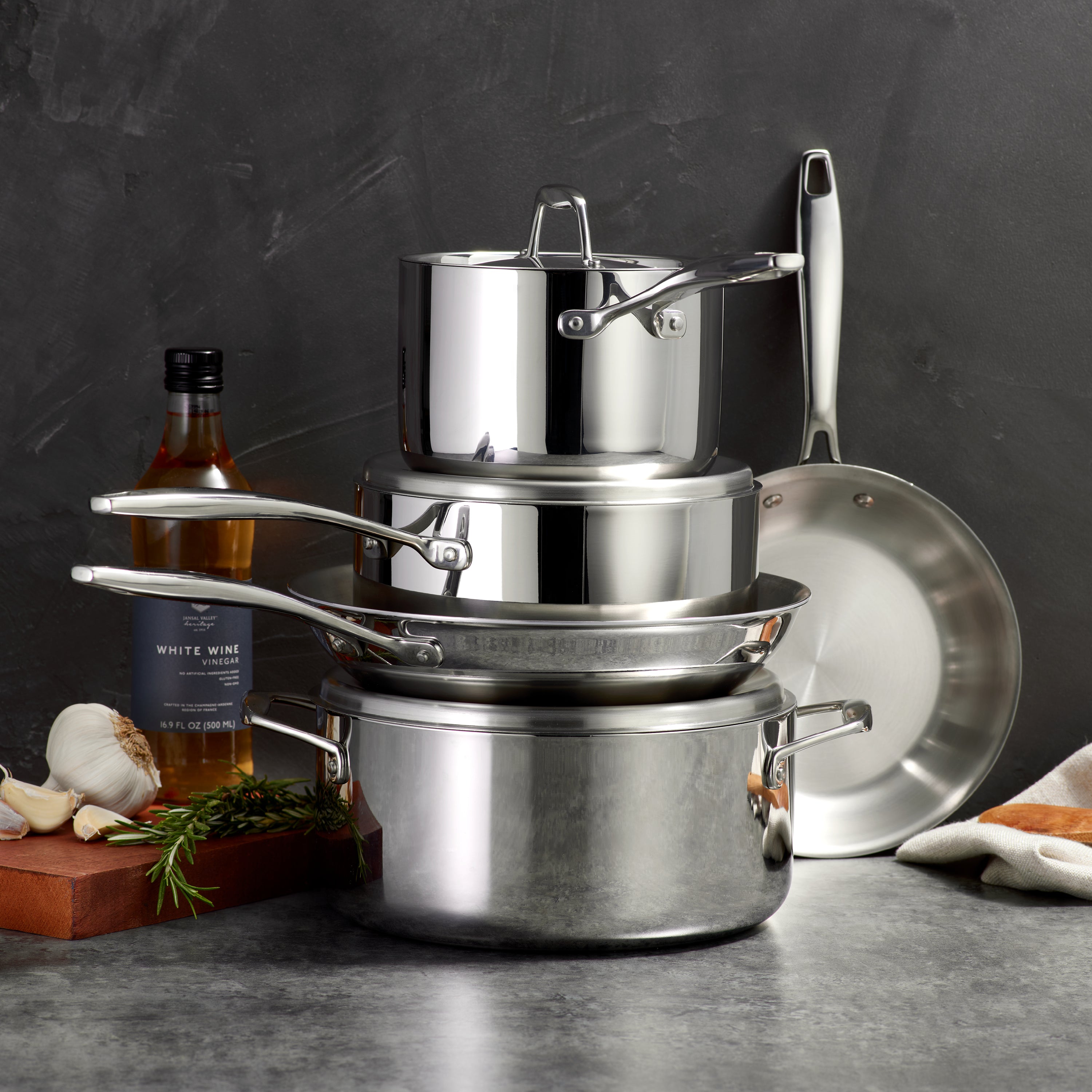Signature Tri-Ply Clad Stainless Steel Cookware Set – Tramontina