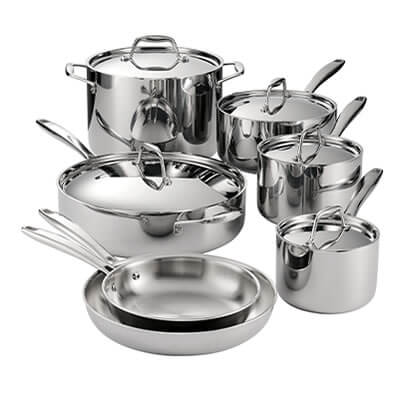 Tramontina Stainless Steel Tri-Ply Clad 12-Piece Cookware Set